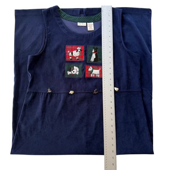 Vintage Bobbie Brooks Tank Dress Navy Dog Granny Cottage Y2K Women's M - Picture 10 of 12
